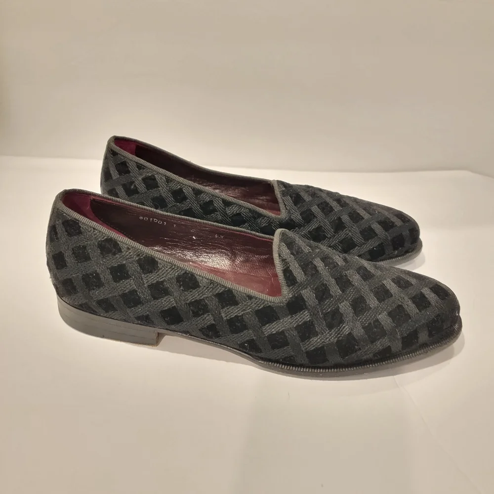 Santoni Tuxedo Black Velvet Loafers Santoni Mens size 9.5 italy dress slip on